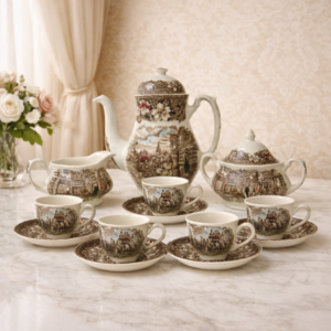SERVIZIO DA CAFFE' "COACHING TAVERNS" ROYAL TUDOR WARE STAFFORDSHIRE